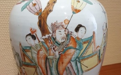 Jar (1) - Porcelain - Dignitary - China - 19th century