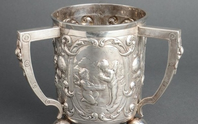 Judaica Silver Three Handled Washing Cup