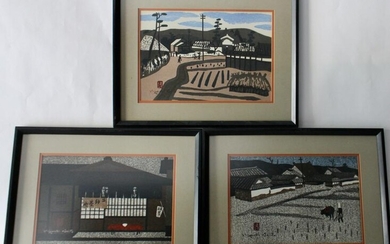 Kiyoshi Saito, Three Woodblock Prints