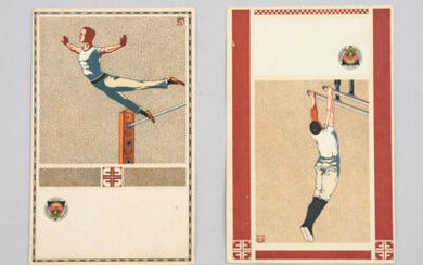 Koloman Moser, zwei Postkarten: Deutscher Schulverein 1880, Karte Nr. 101 und 103, Kunstdruckerei Josef Eberle, Wien VII, Schottenfeldgasse 88, Wien, um 1910