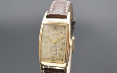 LONGINES tonneau-shaped 10k gold filled wristwatch