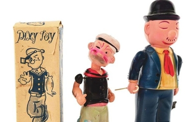 LOT OF 2: POPEYE AND WIMPY CELLULOID WIND-UP CHARACTER