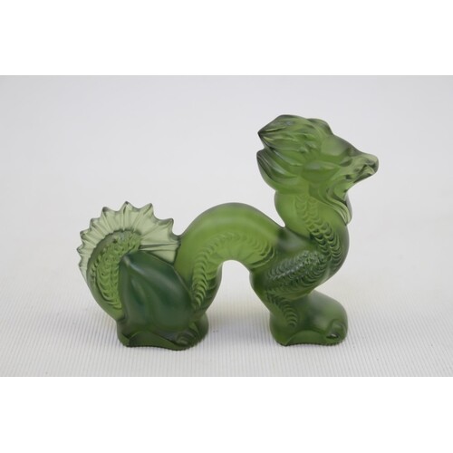 Lalique carved frosted green figurine in the form of a styli...