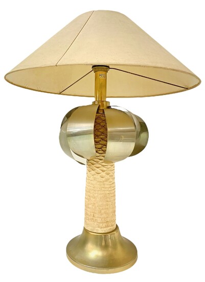 Lampe de table, pleureuse en forme de lampe. H cm 75 x 60