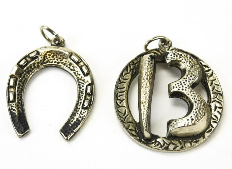 Large Scale Vintage Charms Lucky 13 & Horseshoe