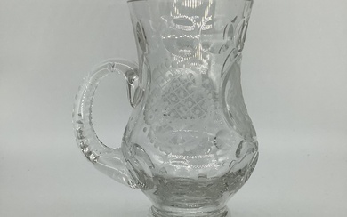Large beer goblet made of crystal. Hand-carved, diamond-cut. Excellent condition. Last century. Heavy, antique crystal