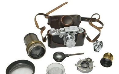 Leica IIIf Camera and Lenses.