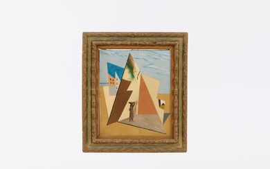 Léopold SURVAGE (1879 - 1968) Paysage surréaliste, 1926. Huile sur toile. Signée et datée en...