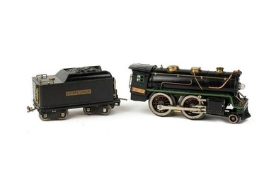 Lionel #384E Green Stripe Locomotive & #384T Tender Set