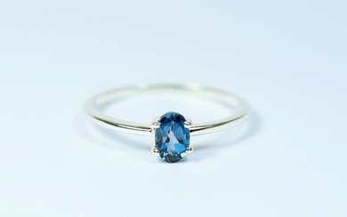 London blue topaz Ring / faceted / new- 1.2 g - (1)