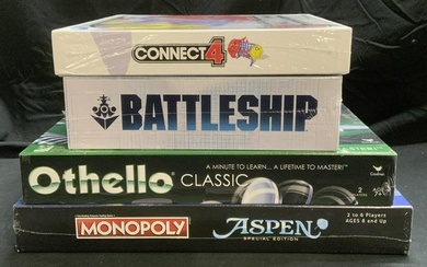 Lot 4 Board Games NIB Monopoly, Battleship, More