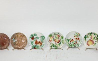 Lot of 6 various French Majolica plates
