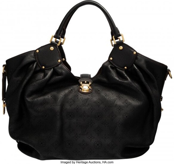 Louis Vuitton Black Mahina Leather XL Hobo Bag C