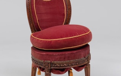 Louis XVI Carved Beechwood and Oak Chaise en Cabriolet, Stamped I.B. Boulard