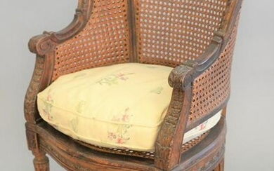 Louis XVI style armchair with cane back and sides, ht.
