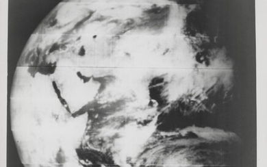 [Lunar Orbiter V] The historic first photograph of the near full Earth...