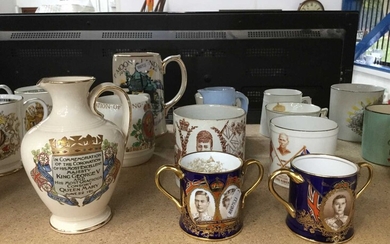 MacIntyre & Co George V Royal Comorative jug together with a group of other Royal Commorative ceramics
