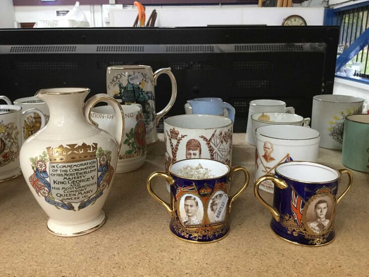 MacIntyre & Co George V Royal Comorative jug together with a group of other Royal Commorative ceramics