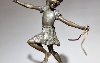 Mark Hopkins (1953) - Sculpture, Kids play - 18.5 cm - Patinated bronze - 1989