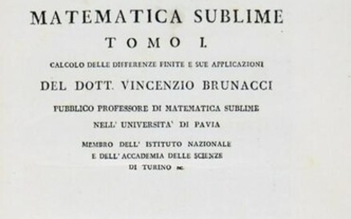 Mathematics. BRUNACCI. Corso di Matematica Sublime.