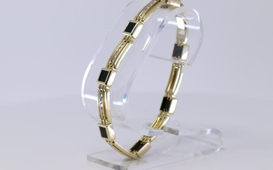 Men's Yellow Gold Diamond Bracelet.