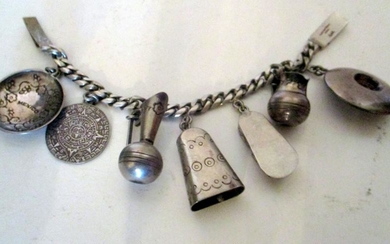 Mexican Sterling Charm Bracelet