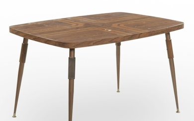 Mid Century Modern Wood Grain Laminate Dining table