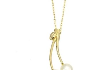 Mikimoto - 18 kt. Yellow gold - Necklace with pendant Akoya Pearl
