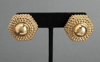Milor Italian 14K Yellow Gold Dome Earrings