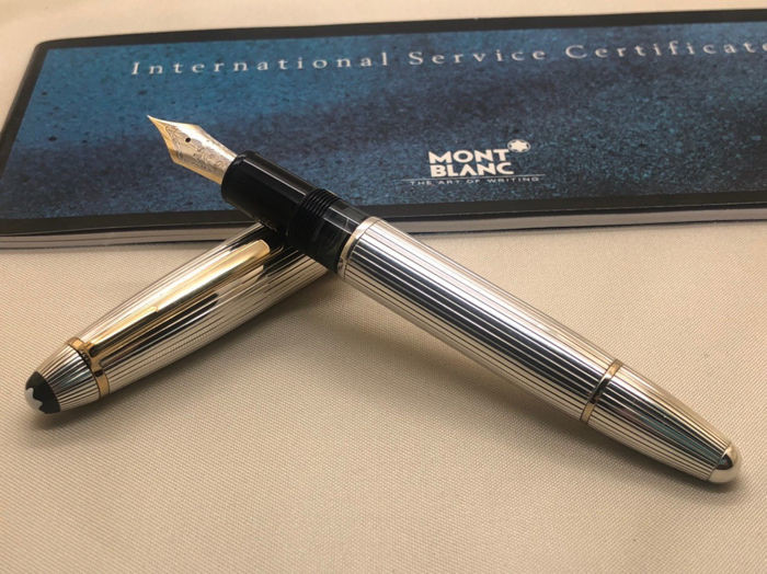 Montblanc - Le Grand N°146 Solitaire Pinstripe Sterling Silver Fountain Pen