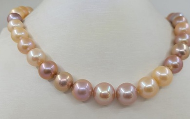 Necklace Large 10x13.5mm Round Multi Edison Pearls