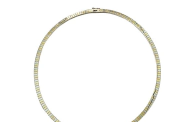 Necklace with links in yellow, white and rose gold