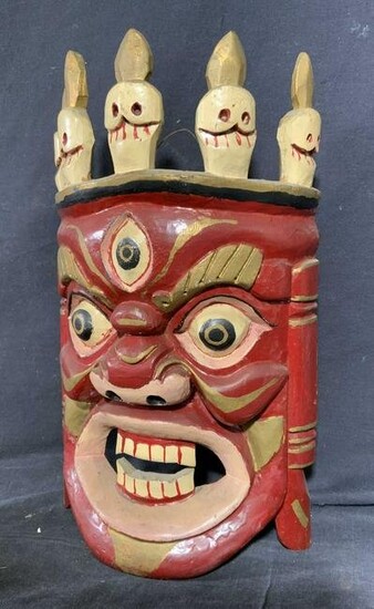 Nepal Wood Hand Painted Mask