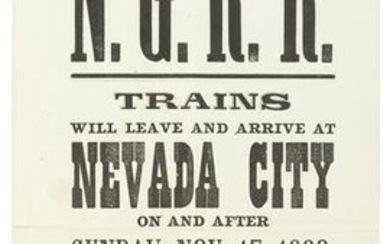 Nevada County Narrow Gauge Railroad schedule 1889