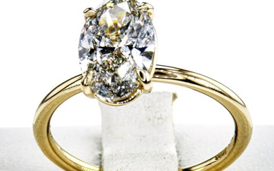 No Reserve Price - 2.02 Ct Oval Shape Diamond Ring - Engagement ring - 14 kt. Yellow gold - 2.01 tw. Diamond (Natural)