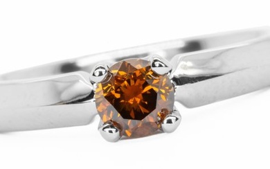 No Reserve Price - Ring - 18 kt. White gold - 0.50 tw. Yellow Diamond (Natural coloured)
