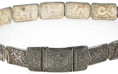 Old Southeast Asian Silver Belt composed of 3 piece
