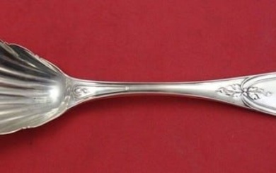 Olive by Jones, Ball & Poor Coin Silver Berry Spoon shell 8 5/8" Boston