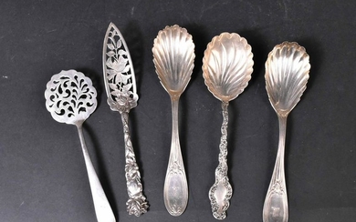 Pair of American Silver Berry Spoons