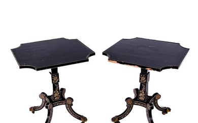 Pair of English Regency-Style Lacquered Tables