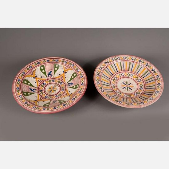 Pair of Fez pottery dishes