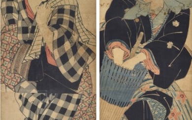 Anonimo, XIX sec., Pair of Japanese prints