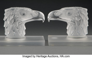 Pair of Laligue Tete d' Aigle Bookends (post-1945)
