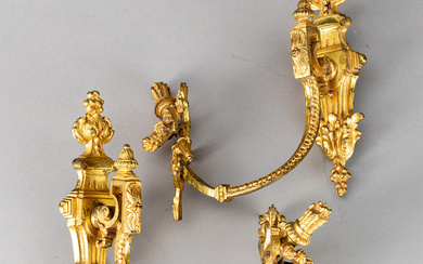 Pair of Louis XVI style curtain sets, France, 1. 2nd half of the 20th century.