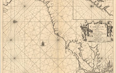 "Pas Kaart van de Kust van Carolina Tusschen C de Canaveral en C Henry", Keulen, Johannes van