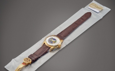 Patek Philippe Reference 5131 | A yellow gold world time wristwatch with cloisonné enamel dial in single factory seal, Circa 2012 | 百達翡麗 | 型號5131 | 黃金世界時間腕錶，備掐絲琺瑯錶盤，原廠未開封，約2012年製