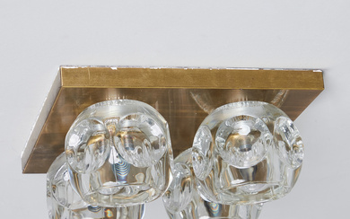 Peill and Putzler, ceiling light/lamp, metal, glass, 1960s, Germany.