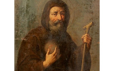 ARTISTA SICILIANO DEL SECOLO XVII "San Francesco di Paola"-SICILIAN ARTIST OF THE XVII CENTURY "San...