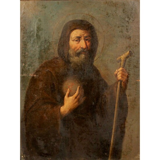 ARTISTA SICILIANO DEL SECOLO XVII "San Francesco di Paola"-SICILIAN ARTIST OF THE XVII CENTURY "San...