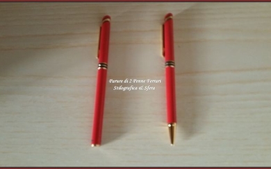 ■Penne Ferrari - Parure 2 new and unused pens, out of production - fountain pen and sphere for Ferrari enthusiasts ■